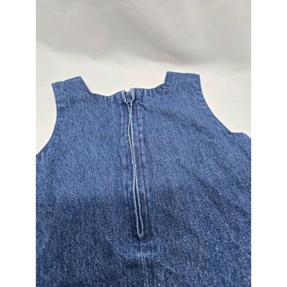 Vintage Faded Glory Denim Embroidered Flower Dress Size 12 Months - Picture 8 of 10